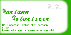 mariann hofmeister business card